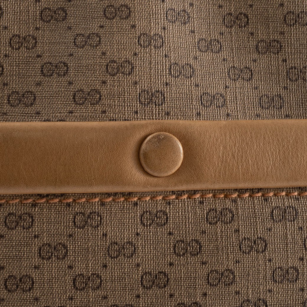 GUCCI Old Gucci Micro GG PVC Boston Bag Travel Beige Brown Vintage Preowned8