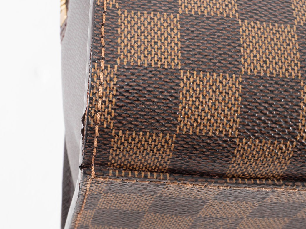 LOUIS VUITTON Triana N51155 Damier Ebene Canvas Brown Handbag Tote bag Preowned16