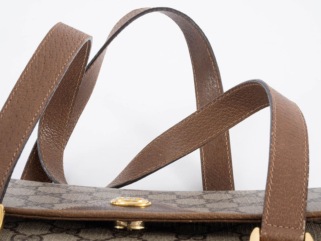 Gucci Bag GG Plus Handbag Shoulder bag Flap Beige Brown 116 02 080 Reuse Used19