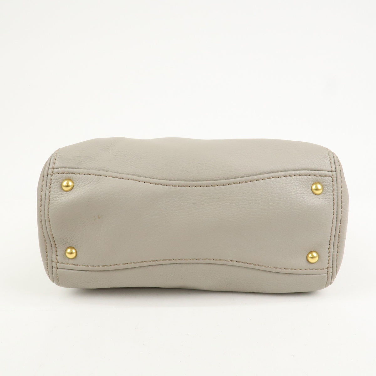 MIU MIU Handbag Logo Leather 2Way Bag Shoulder Bag Gray Authentic Used F/S4