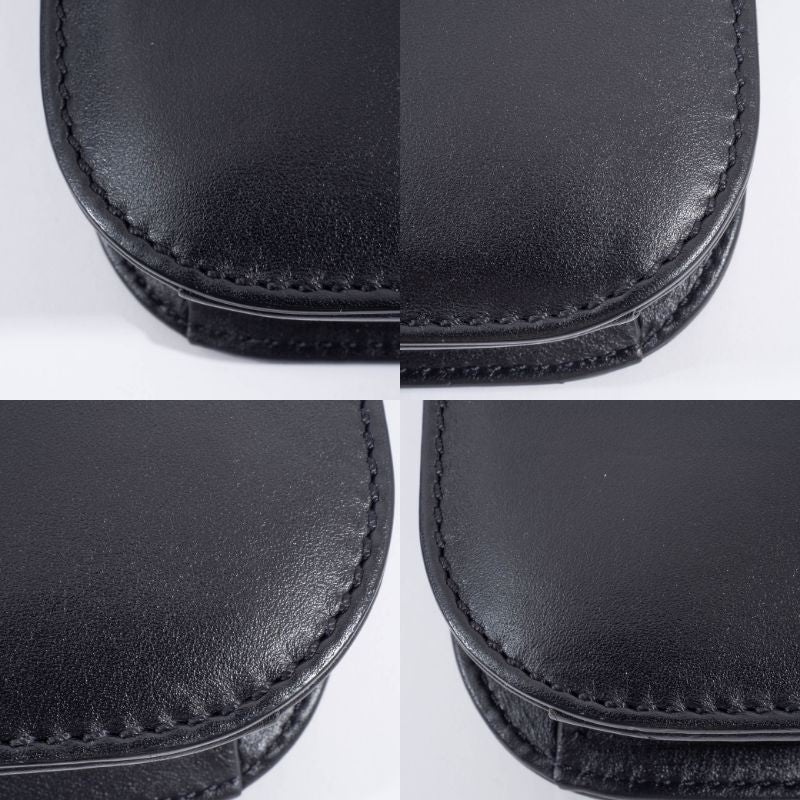Valentino Garavani Rockstud Chain Shoulder Bag Black Leather Preowned Auth19
