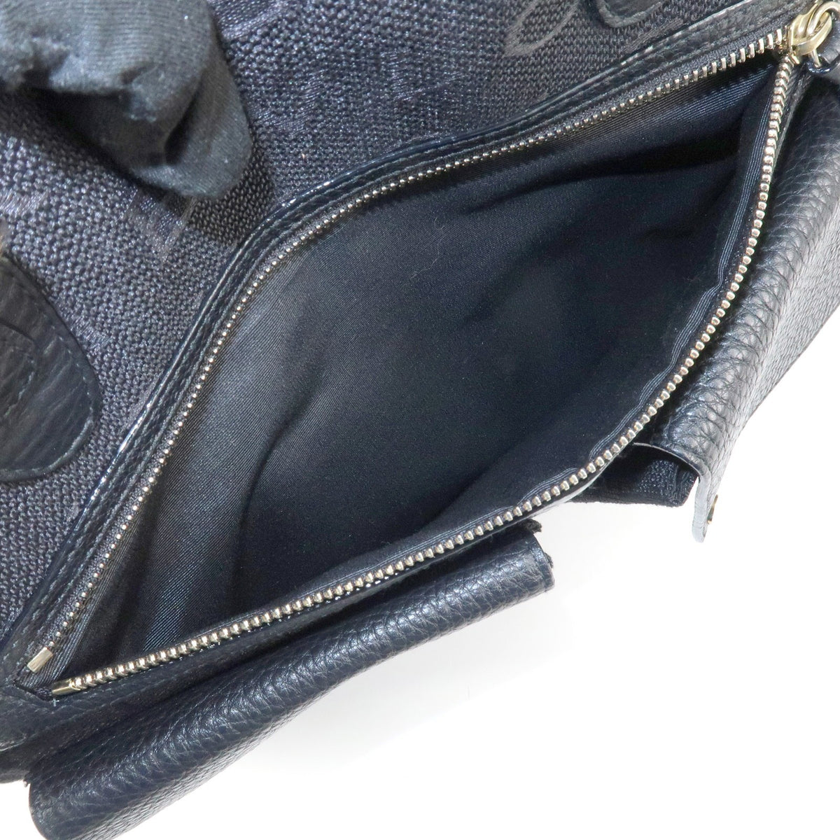 BVLGARI Logo Mania Canvas Leather Tote Bag Black Gold Hardware Auth Used F/S14