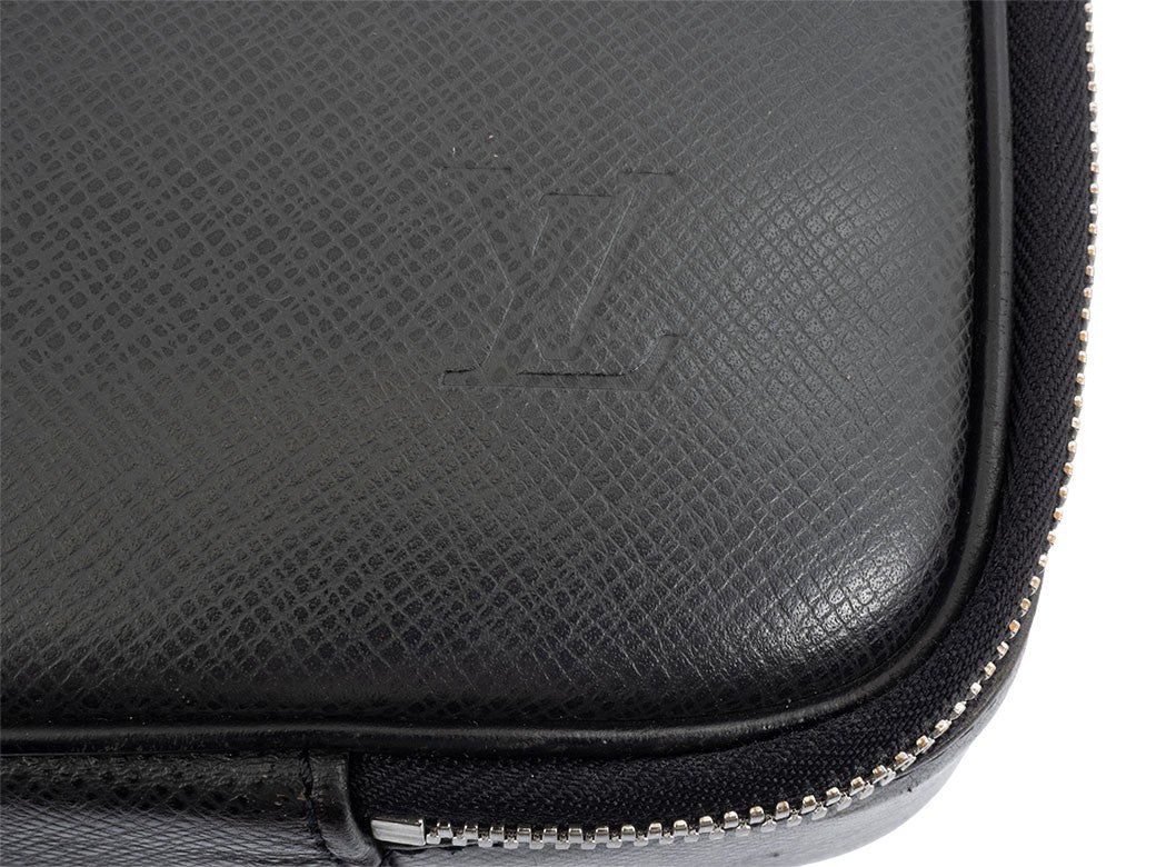 LOUIS VUITTON Odessa Briefcase Taiga Leather Black Convertible Crossbody M308324