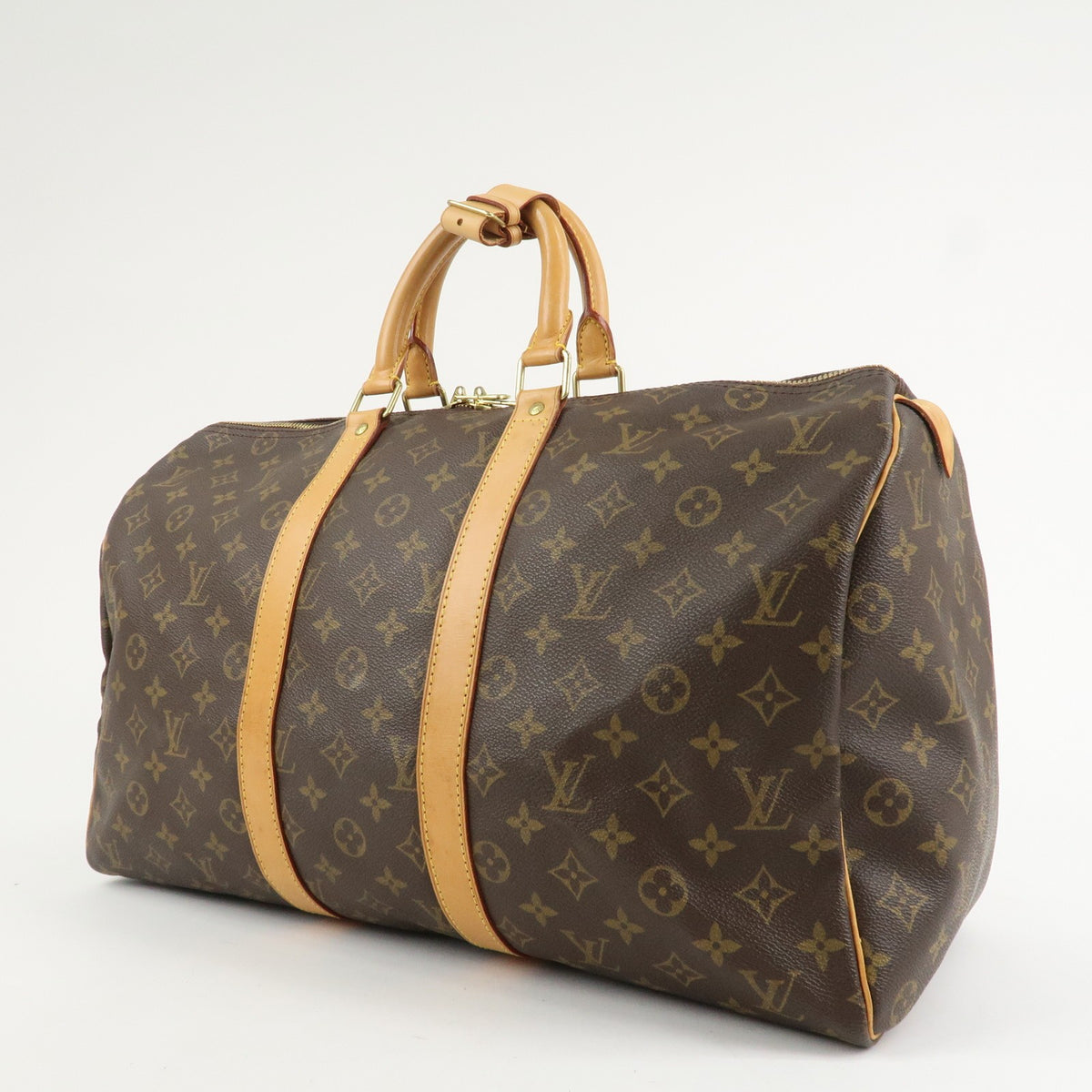 Louis Vuitton Monogram Keep All 45 Boston Bag Brown M41428 Authentic Used F/S2
