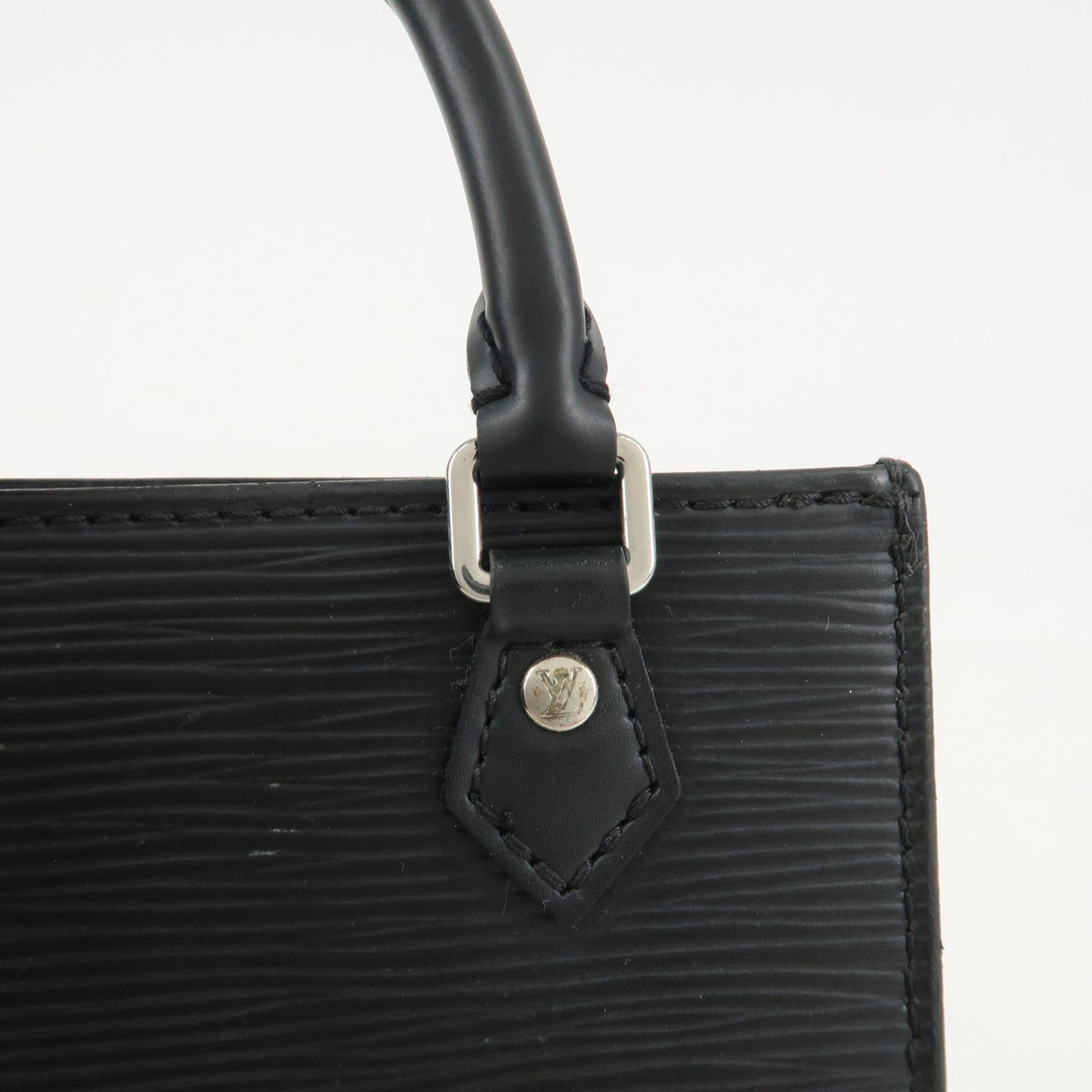 LOUIS VUITTON Petit Sac Plat Convertible Handbag Black Epi M69441 Preowned Auth7