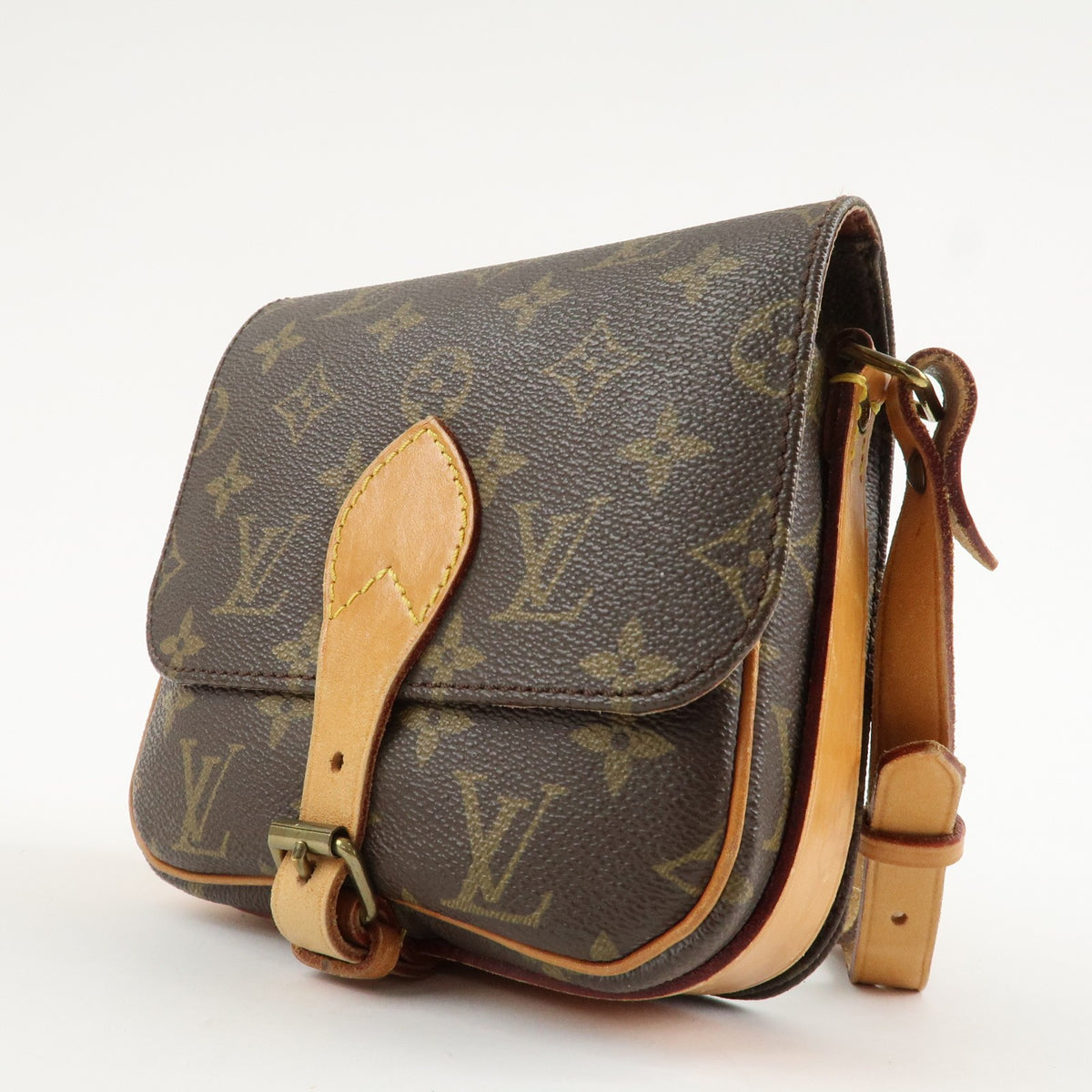 LOUIS VUITTON Mini Cartouchiere Monogram Crossbody Shoulder Bag M51254 Preowned3