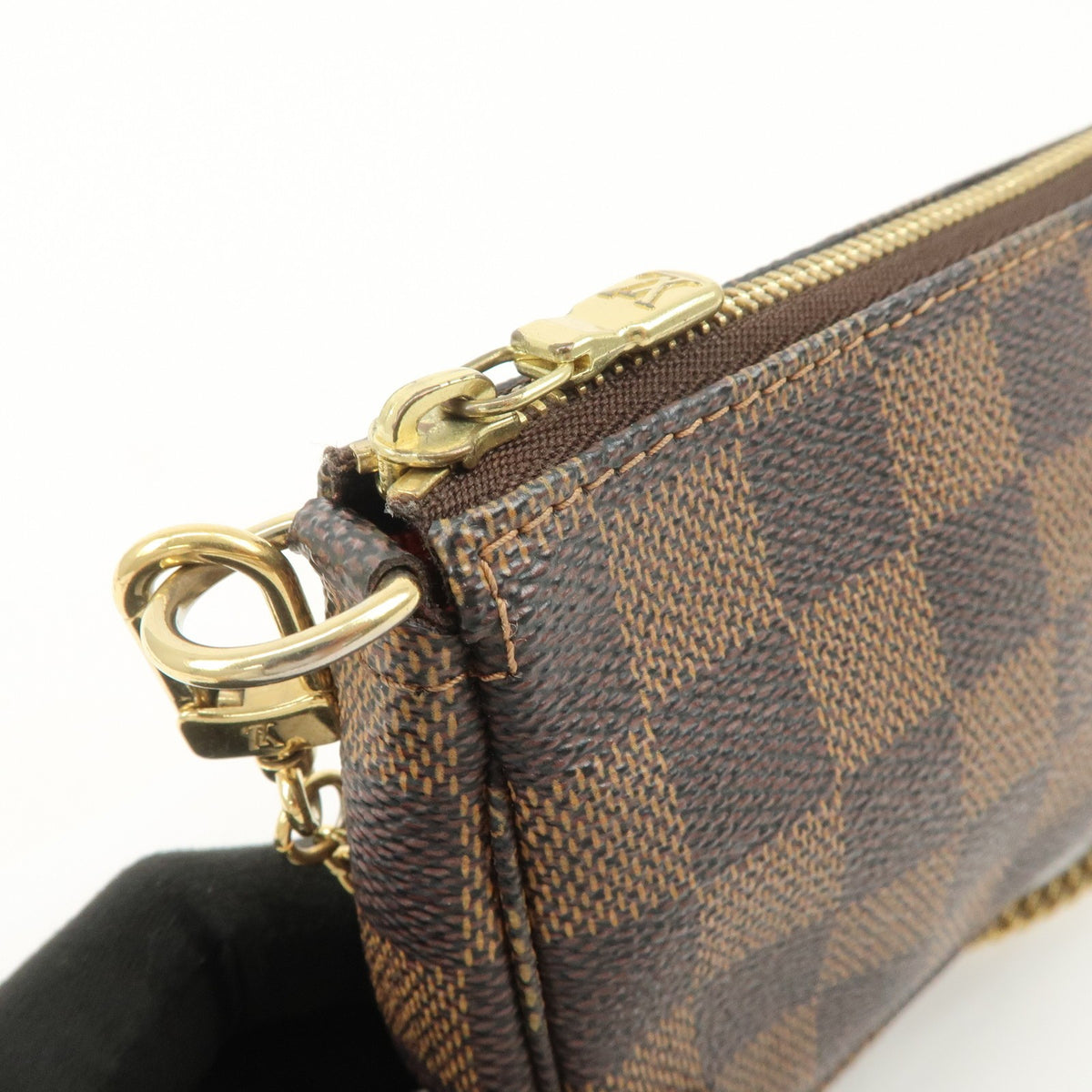 LOUIS VUITTON Mini Pochette Accessoires Damier Ebene Pouch N58009 Preowned Auth15