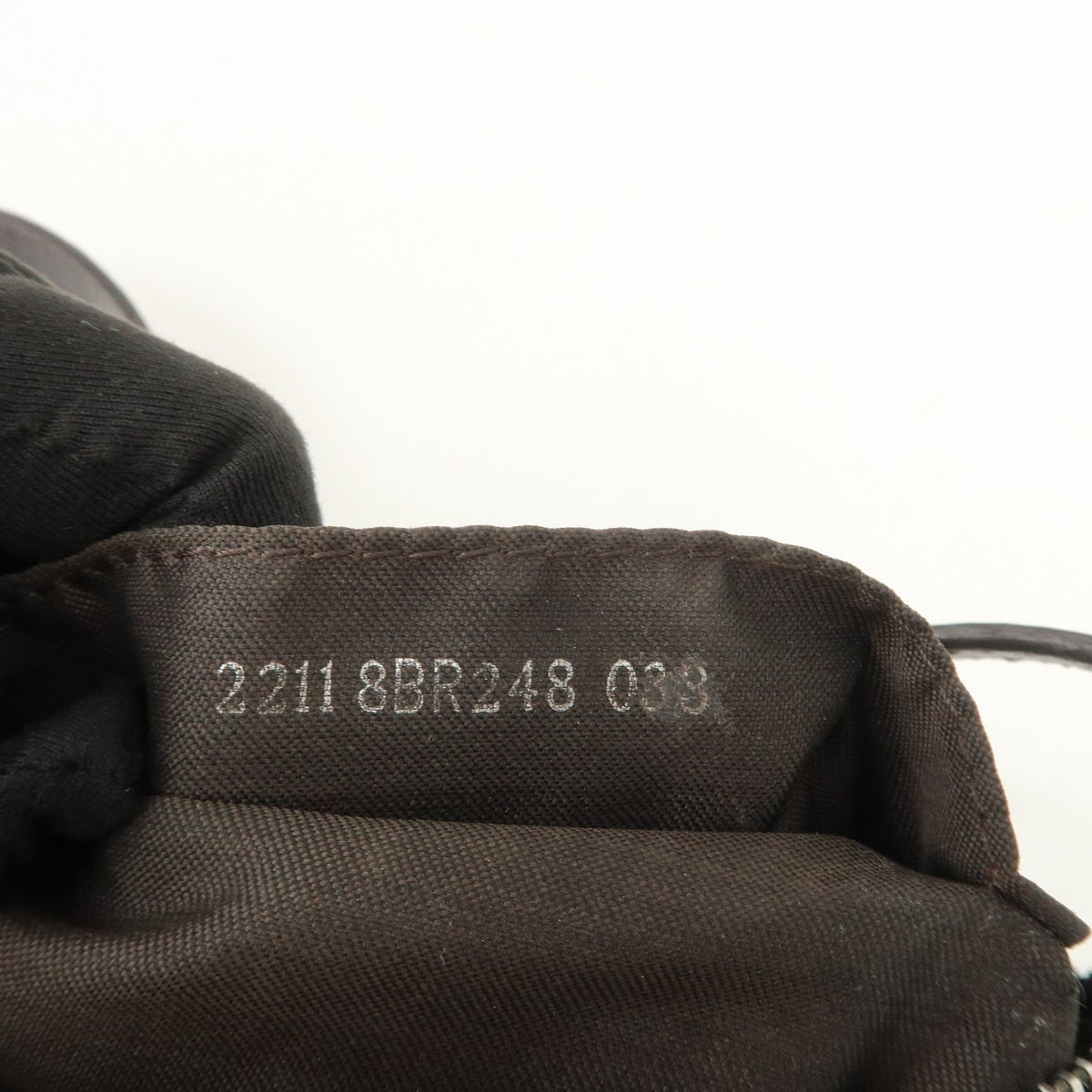 FENDI Zucchino Navy Blue Canvas Leather Hobo Shoulder Bag Slim Preowned Auth22