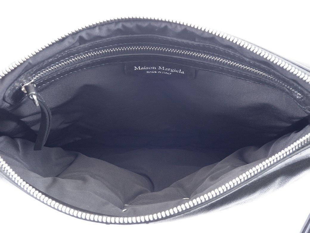 Maison Margiela Glam Slam Clutch Bag Black Nappa Leather Large Preowned Auth9
