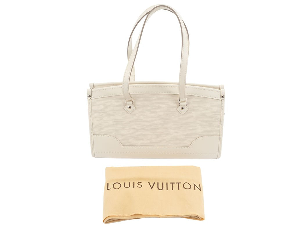 LOUIS VUITTON Madeleine PM Epi Leather White Shoulder Tote Bag  Preowned Auth9