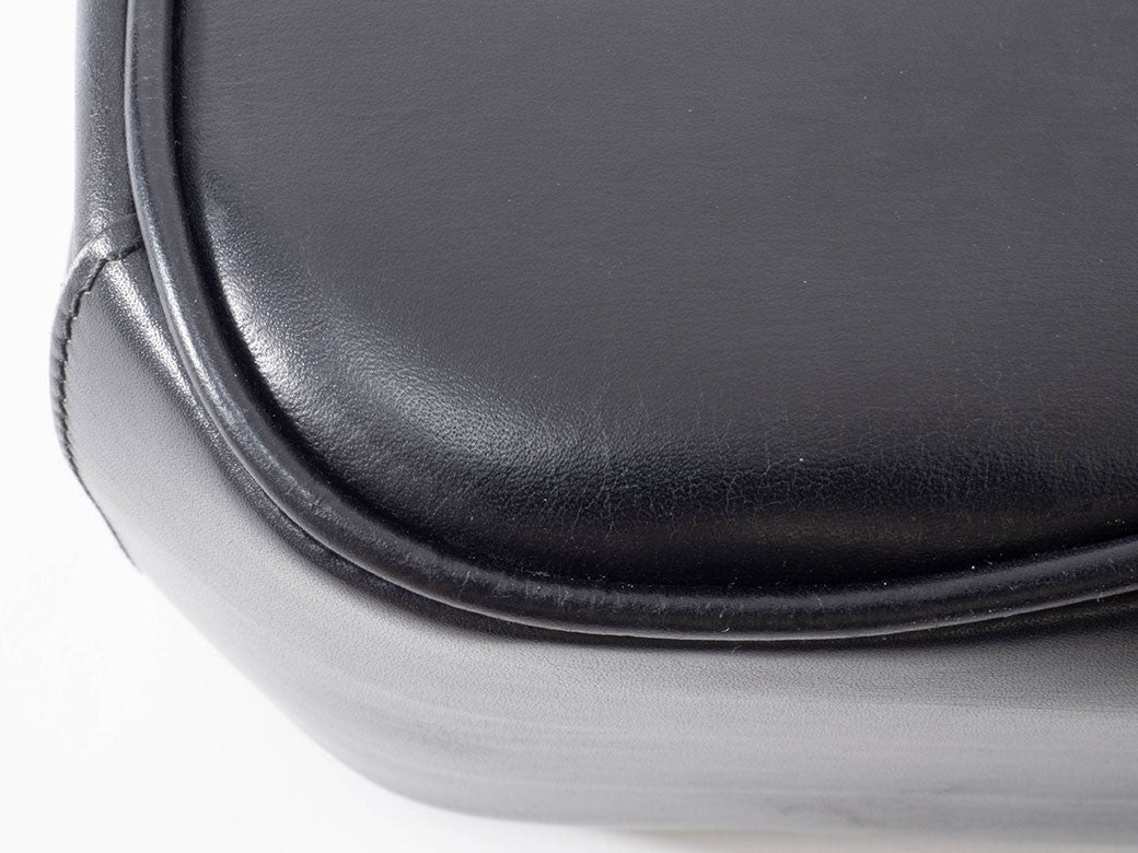 GUCCI Lady Lock Old Gucci Leather Handbag Bag Black Vintage Preowned Auth19