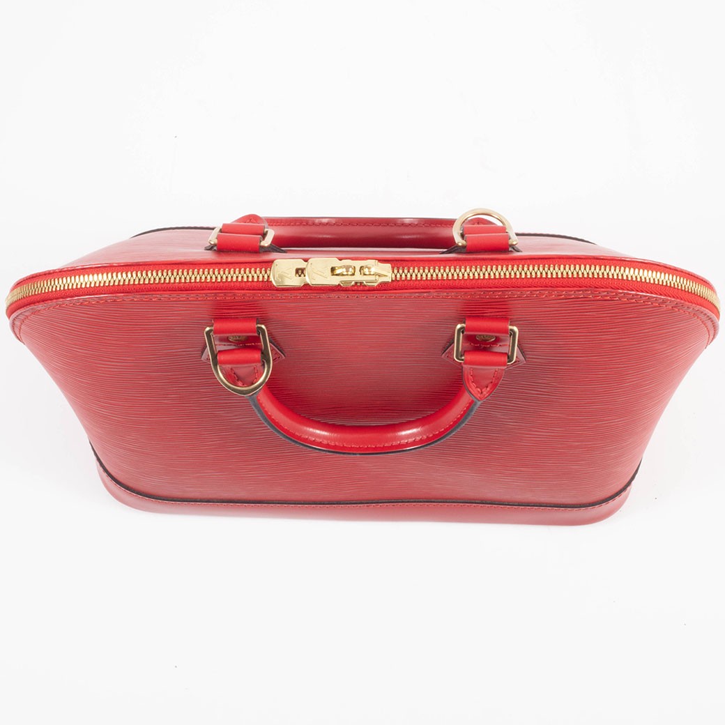 LOUIS VUITTON Alma PM Epi Leather Handbag Red Tote Bag Womens M52147 Preowned6