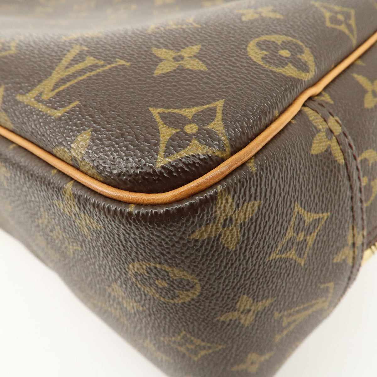 Louis Vuitton Handbag Monogram Deauville Brown M47270 Authentic Used F/S14