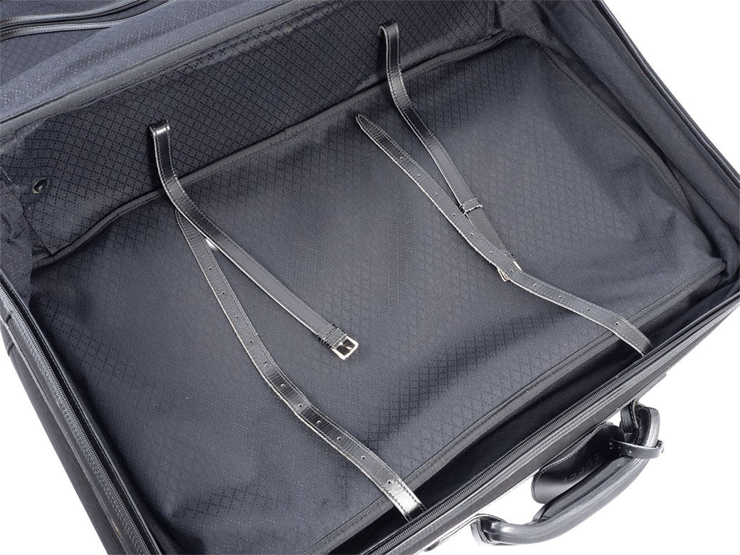 GUCCI Vintage Travel Bag Suitcase Black Canvas Large 010.123 Preowned Auth11