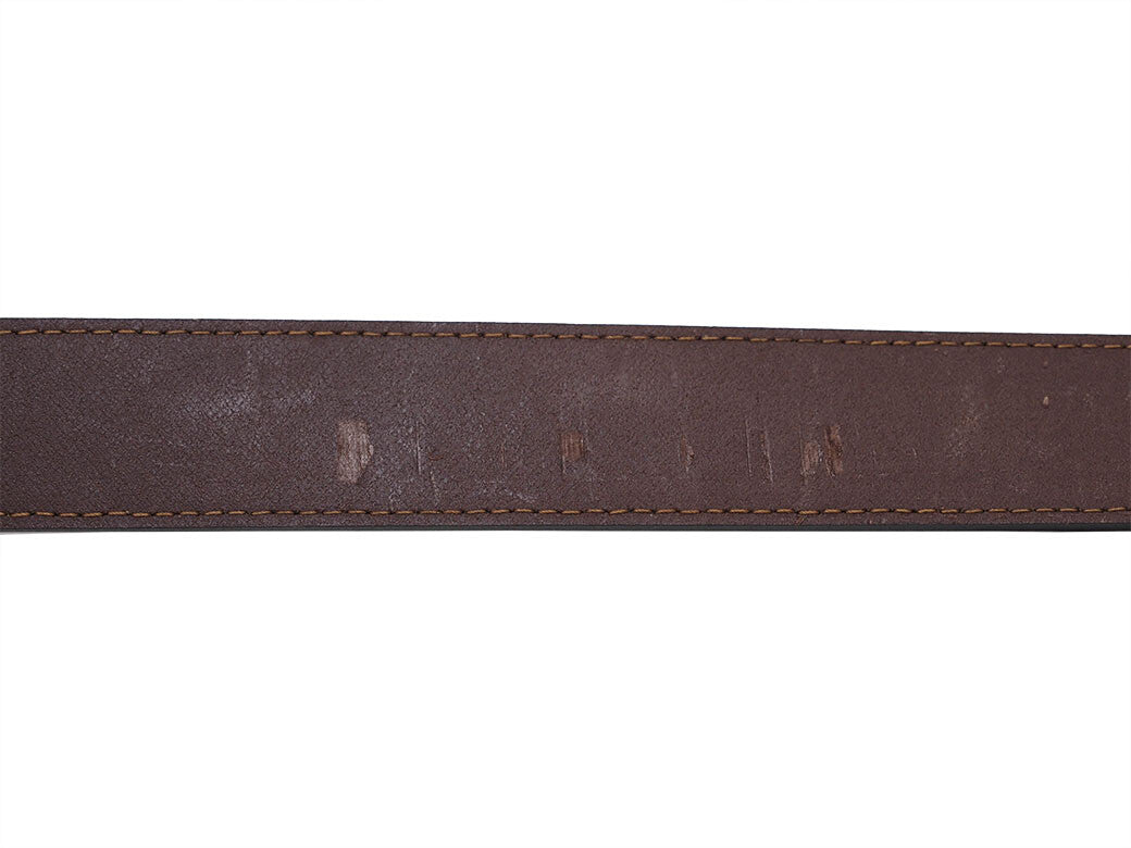 Auth Dunhill Reversible Belt Accessories Black Brown 112 Leather Black Brown 1127