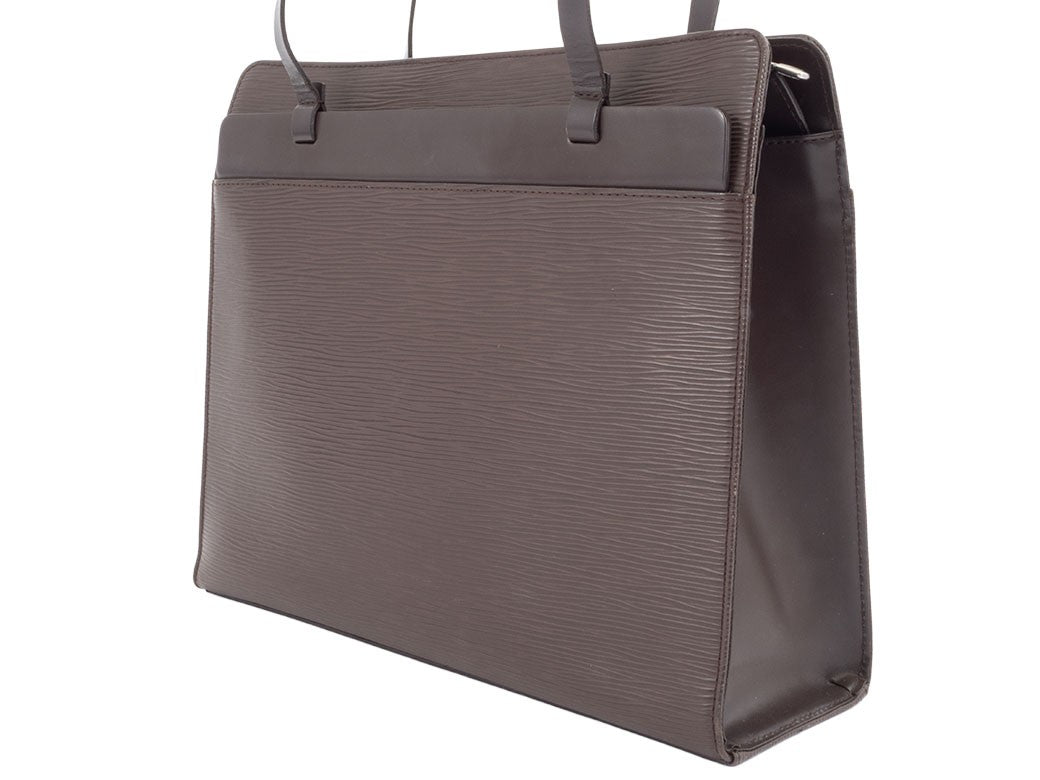 LOUIS VUITTON Croisette PM Epi Leather Shoulder Bag Moka A4 Size Preowned Auth2