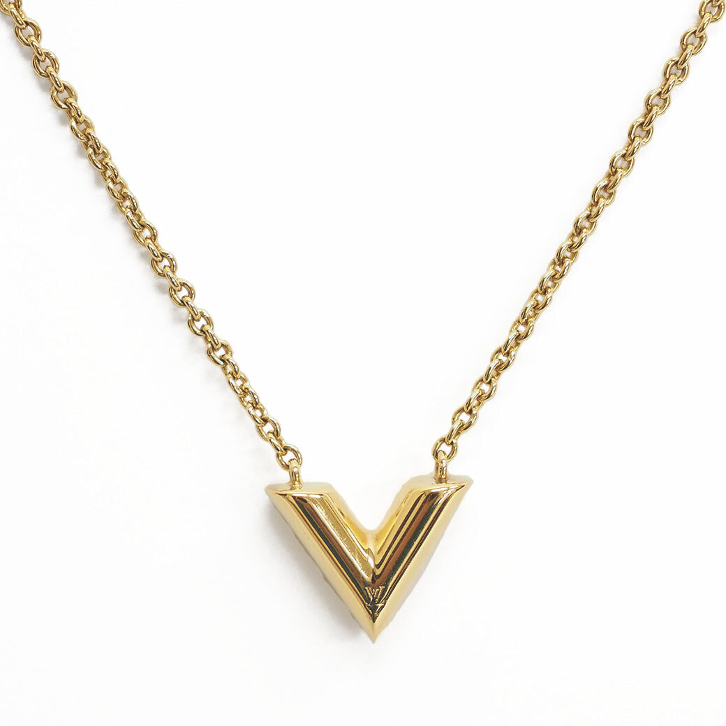 LOUIS VUITTON Necklace escential V M61083 gold women's pendant Preowned Auth0