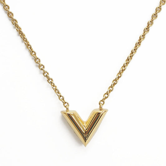 LOUIS VUITTON Necklace escential V M61083 gold women's pendant Preowned Auth0