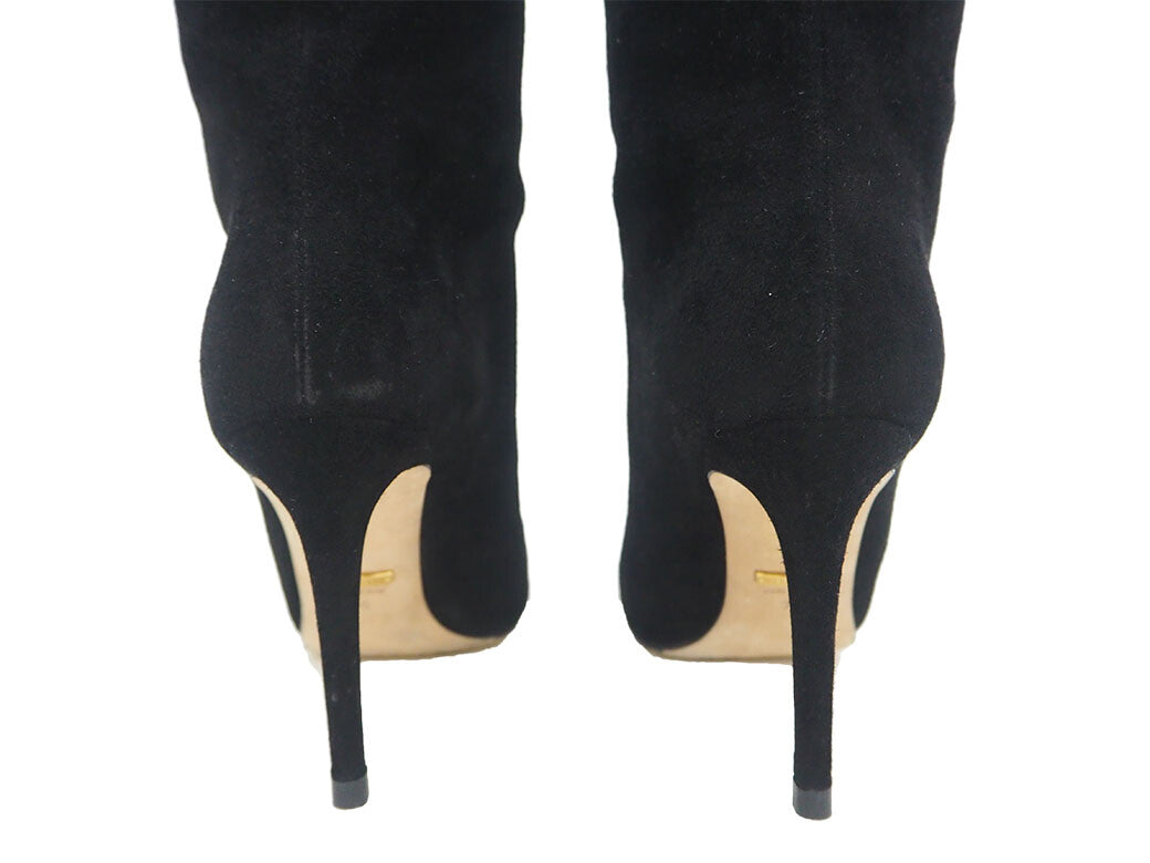 Gucci shoes suede long boots black ladies stiletto heel 36 Reuse Used Preowned5