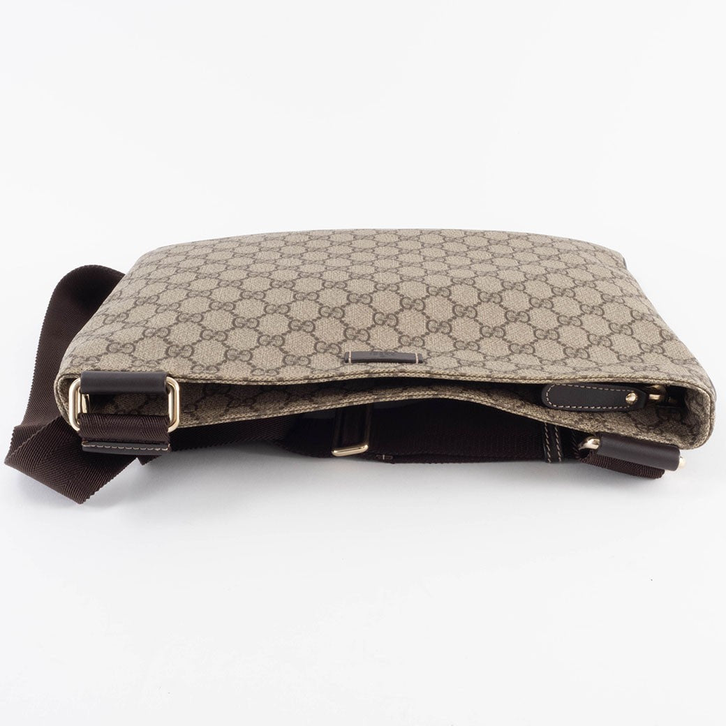 GUCCI GG Supreme Crossbody Shoulder Bag Beige Messenger Bag Preowned Auth4