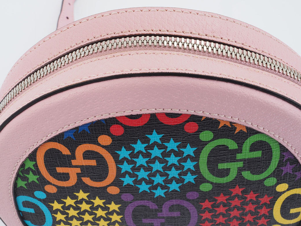 GUCCI GG Psychedelic Round Pink Multicolor Crossbody Shoulder Bag Preowned Auth6