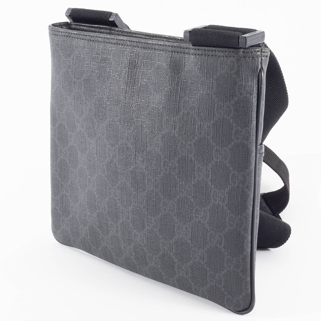 GUCCI GG Supreme Womens Crossbody Shoulder Bag Grey Coated Canvas Preowned Auth3