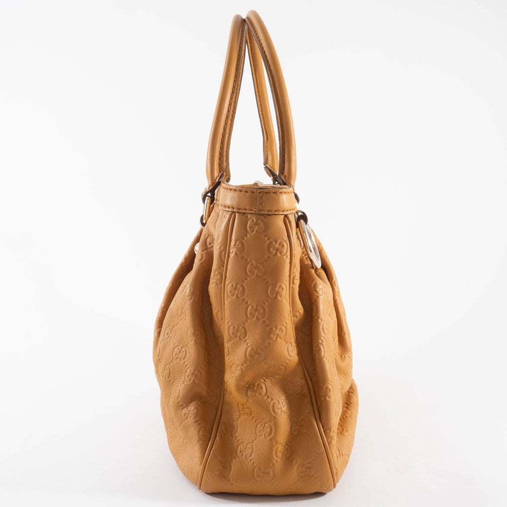 GUCCI Guccissima Sukey Leather Womens Shoulder Tote Bag Brown 296835 Preowned2