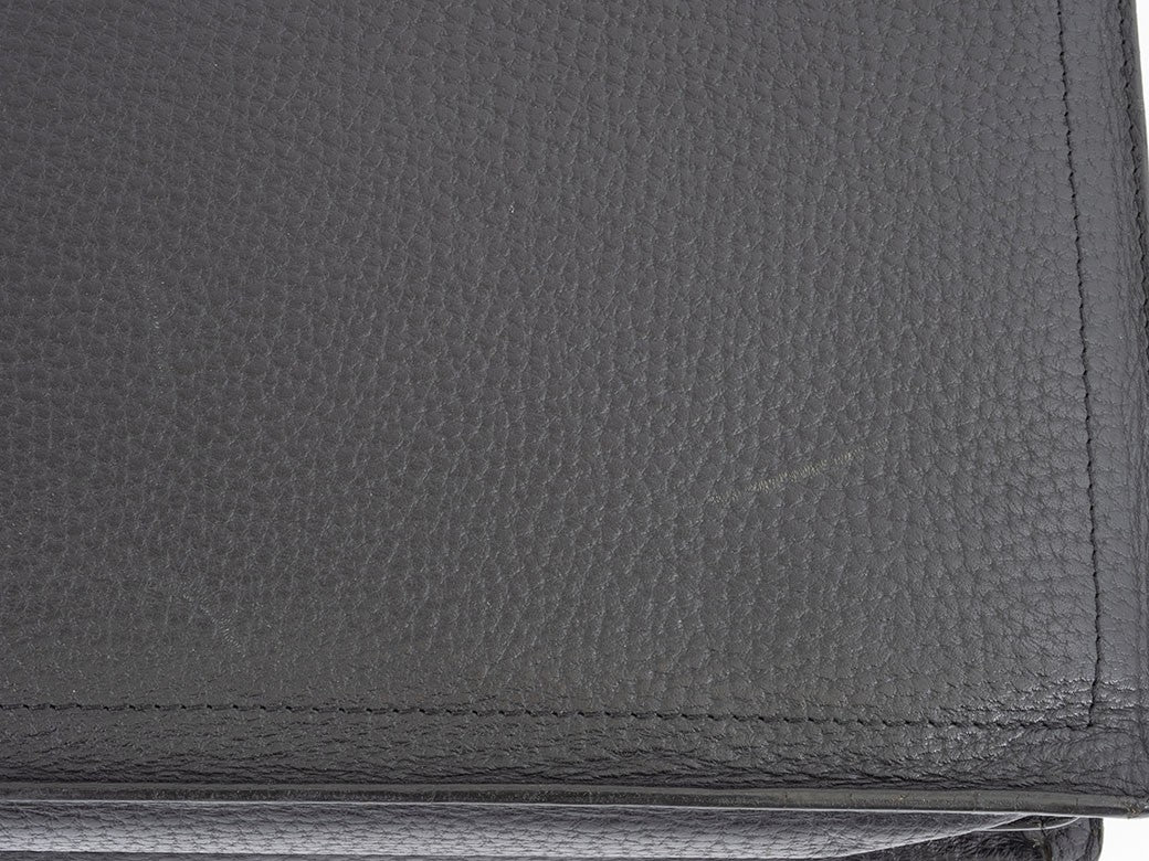 LOEWE Anagram Briefcase Black Leather Men's Business Bag Large A4 Preowned Auth9