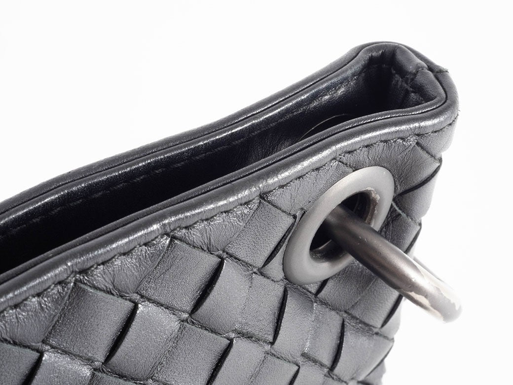 Bottega Veneta Intrecciato 172736 Leather Black Shoulder Bag Women Preowned21