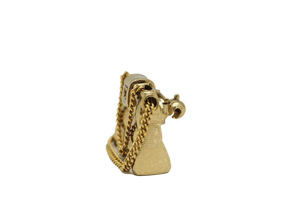 CHANEL MATRASSE brooch chain bag mini gold Ladies 02P metal pin brooch small1
