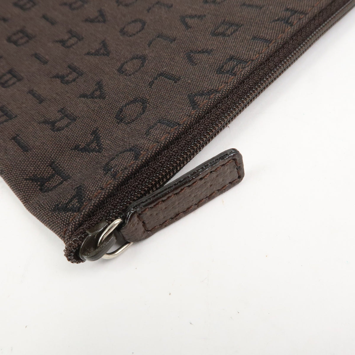 BVLGARI Logo Mania Canvas Leather Shoulder Bag Tote Bag Brown Authentic Used F/S18