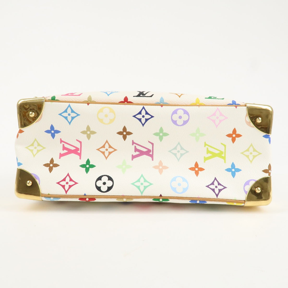 Louis Vuitton Monogram Multicolor Trouville Hand Bag Blanc M92662 Auth Used F/S4