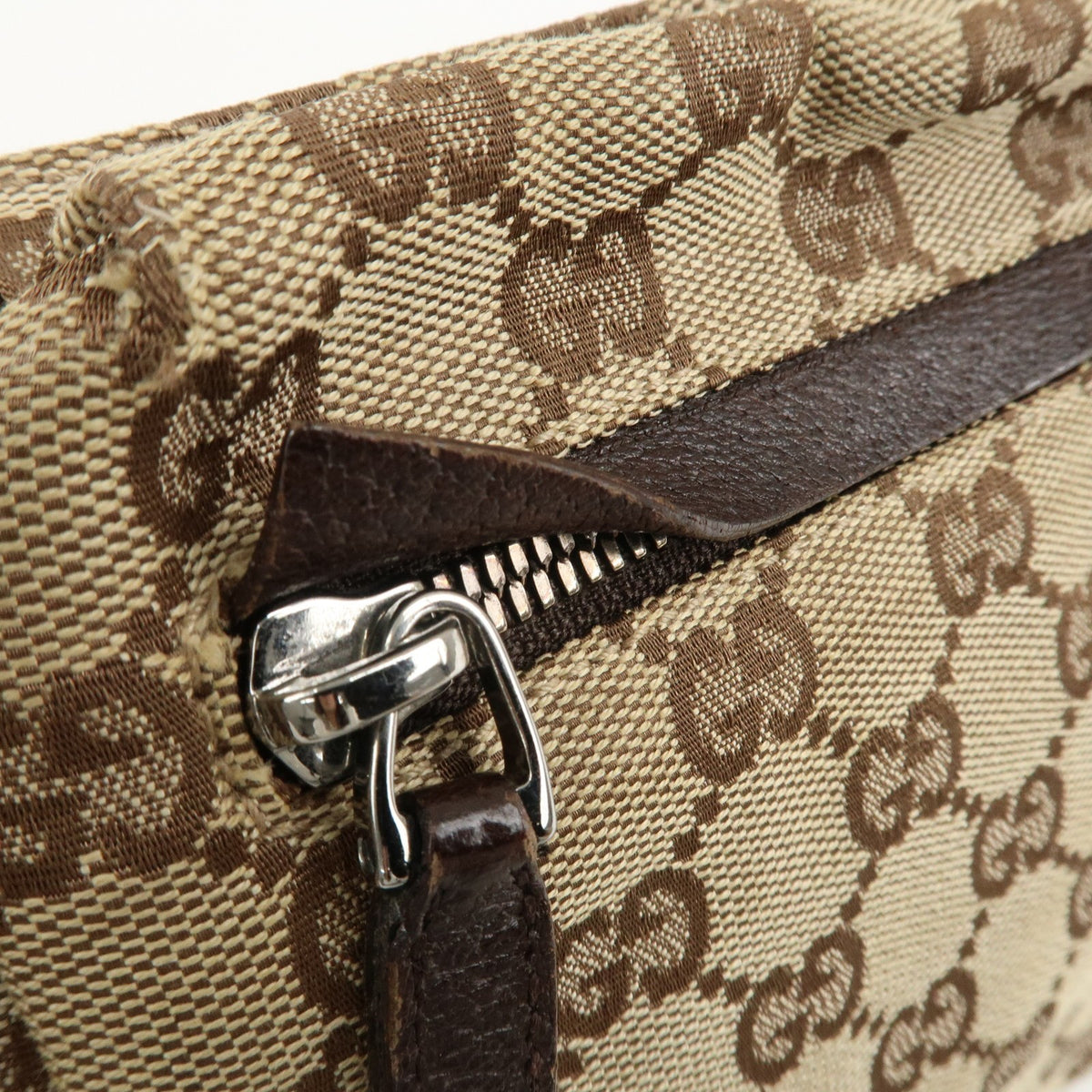 GUCCI GG Canvas Leather Waist Bag Crossbody Bag Beige Brown 28566 Auth Used F/S14