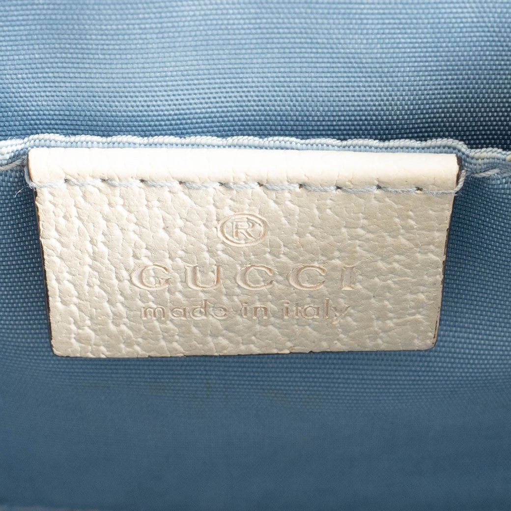 GUCCI Bee Star Mini Sylvie Convertible Handbag White Crossbody 470270 Preowned15