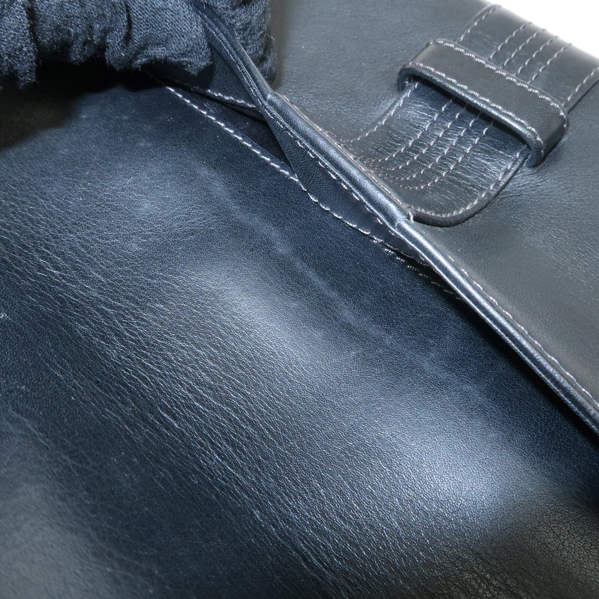 LOEWE Anagram Logo Leather Womens Shoulder Bag Handbag Black Preowned Auth20