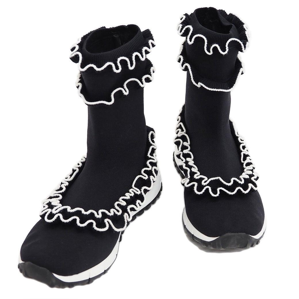 JIMMY CHOO Sneaker Boots Knit Boots Black Women's Socks Boots 38 EUGENE0
