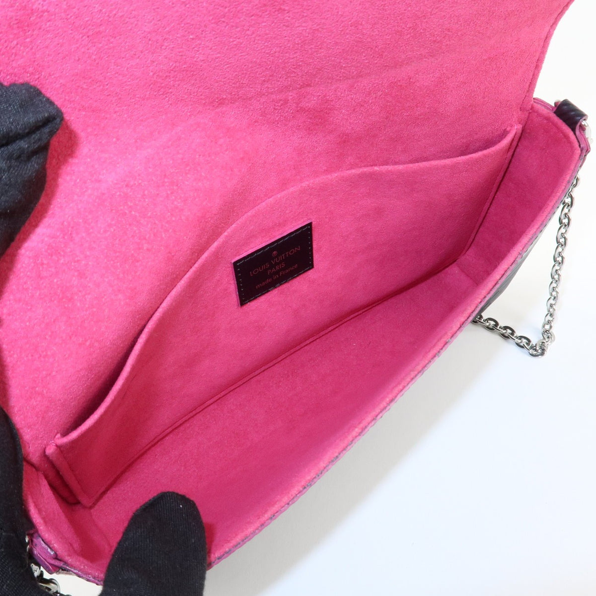 Louis Vuitton Epi Pochette Felicie Shoulder Bag Noir Pink M64579 Auth Used F/S18