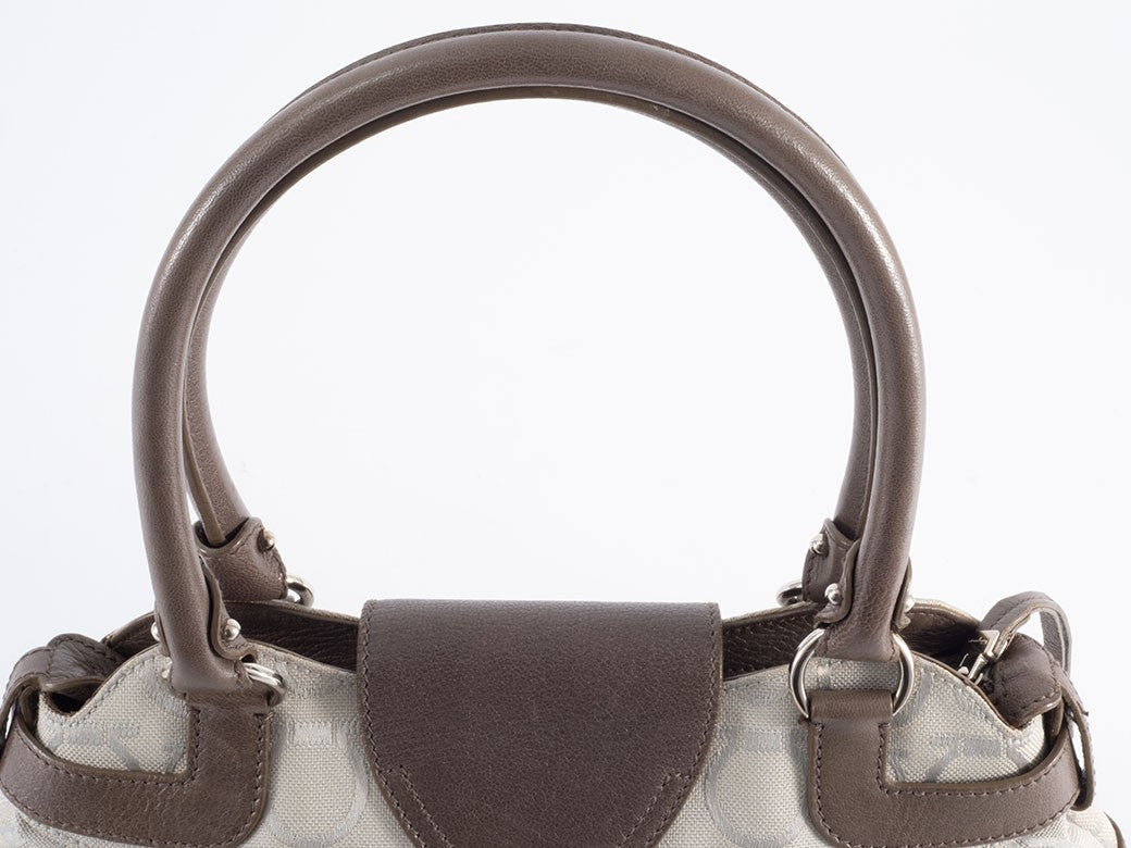 Salvatore Ferragamo Bag Gancini Canvas Handbag AU216326 Reuse Used Preowned20