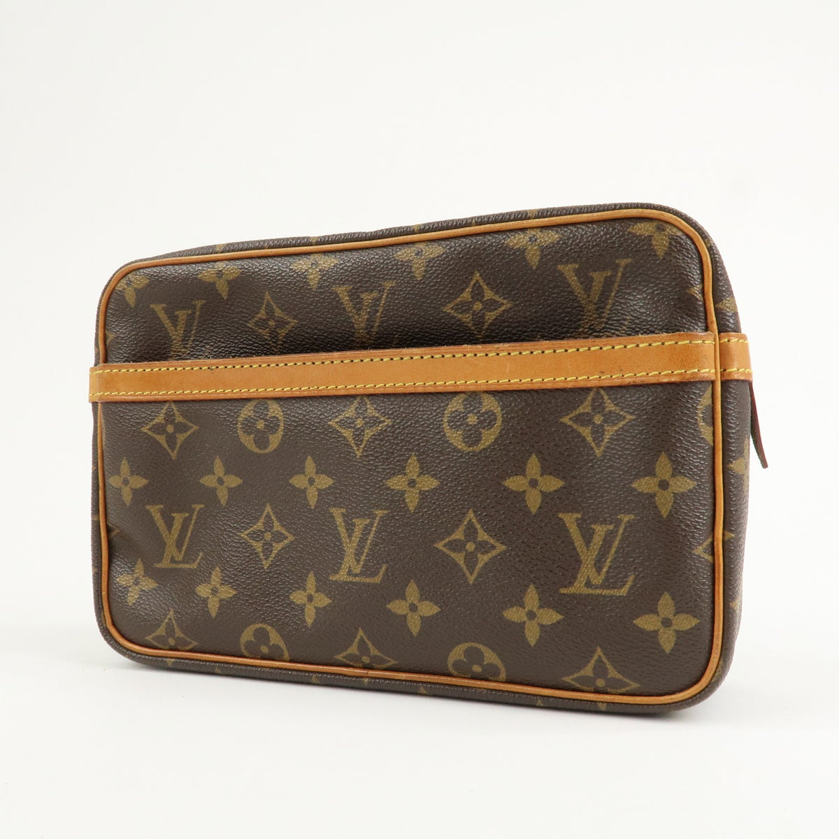 Louis Vuitton Monogram Compiegne 28 Pouch Clutch Bag Brown M51845 Auth Used F/S2