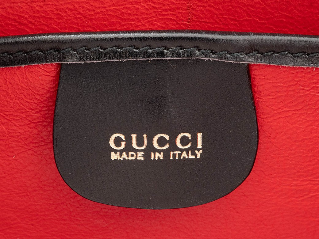 GUCCI Old Gucci Lady Lock Handbag Black Leather Top Handle 000 01 0192 Preowned7