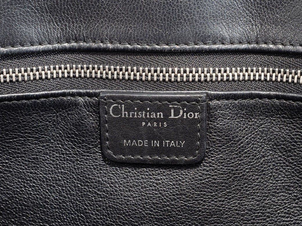 Christian Dior Diorissimo Handbag Black Leather Shoulder Bag Preowned Auth11
