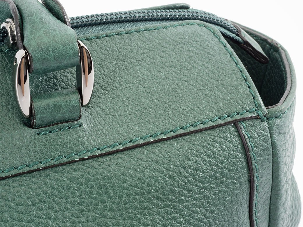 GUCCI Abbey Green Leather Shoulder Bag Womens Tote Bag Large A4 Preowned Auth6