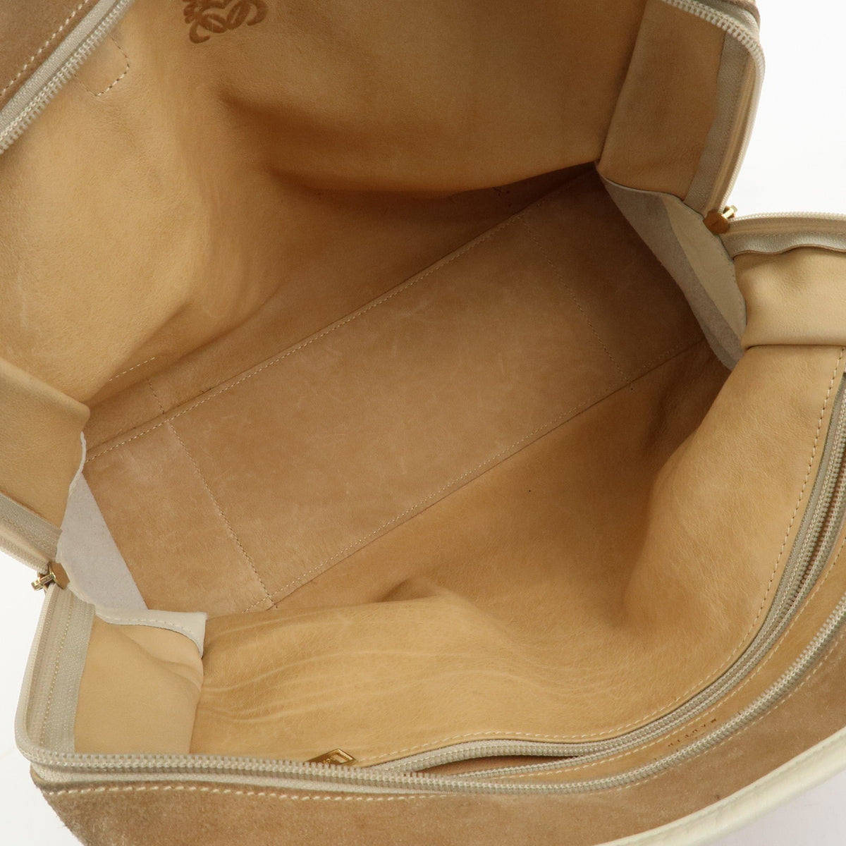 LOEWE Anagram Leather Amazona 32 Hand Bag Tote Bag Beige Ivory Auth Used F/S18