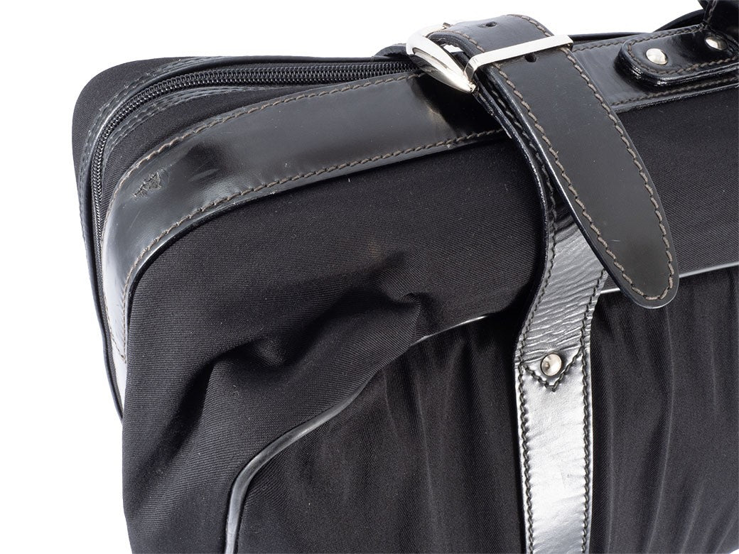 GUCCI Vintage Travel Bag Suitcase Black Canvas Large 010.123 Preowned Auth7