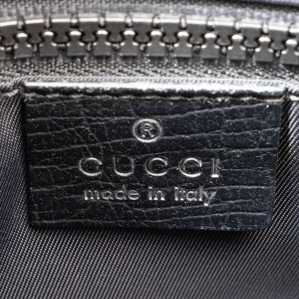 GUCCI GG Supreme Womens Crossbody Shoulder Bag Grey Coated Canvas Preowned Auth17