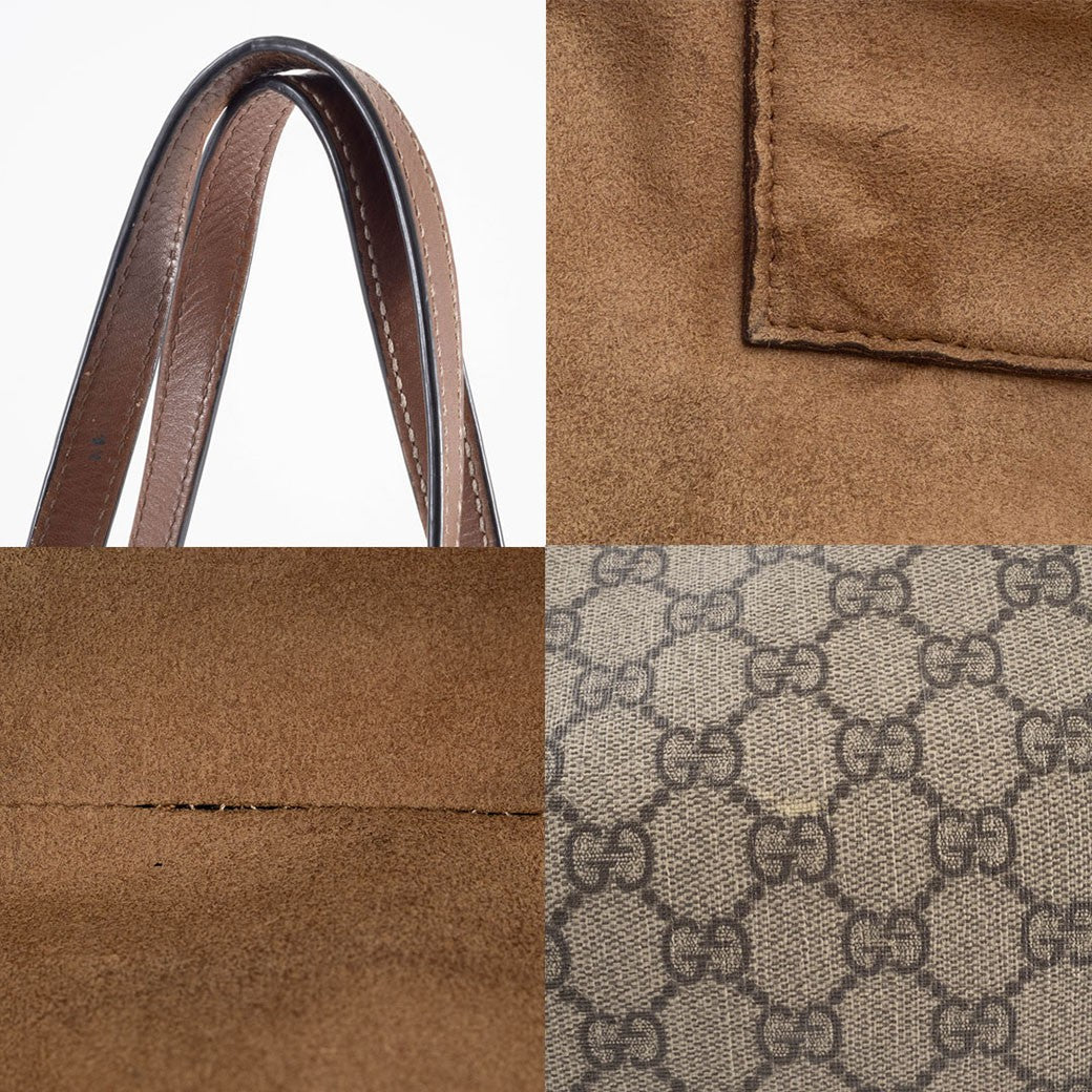 GUCCI Padlock GG Supreme Chain Shoulder Bag Beige Brown 479197 Preowned Auth18