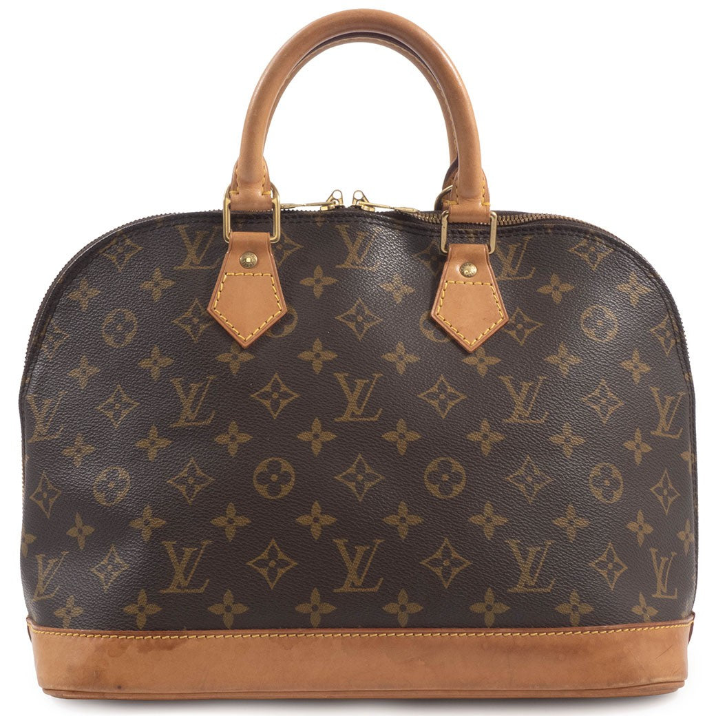 LOUIS VUITTON Alma PM Monogram Womens Handbag M51130 Brown Leather Preowned0