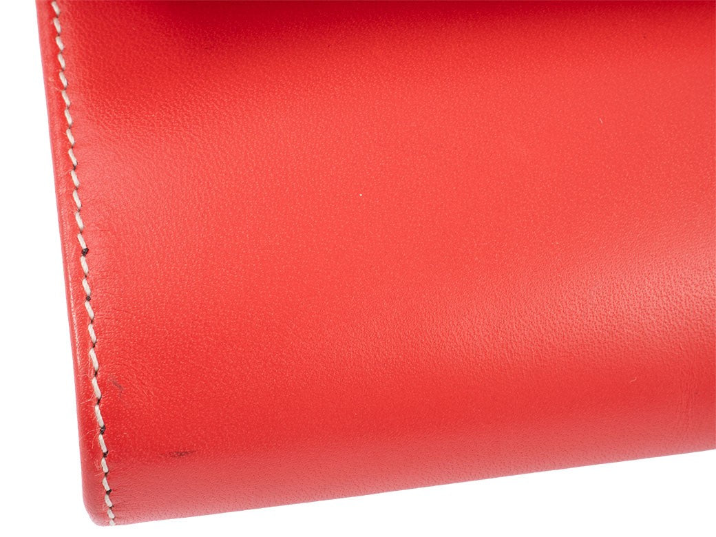 Auth Salvatore Ferragamo Bag Gancini Body Bag Red Leather Reuse Used Preowned3