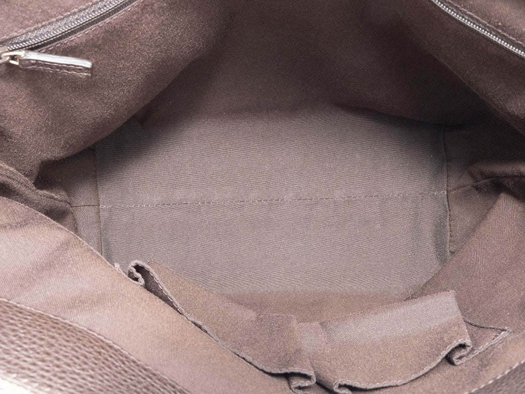 GUCCI GG Crystal Canvas Tote Bag Beige Leather A4 size 353706 Preowned Auth13
