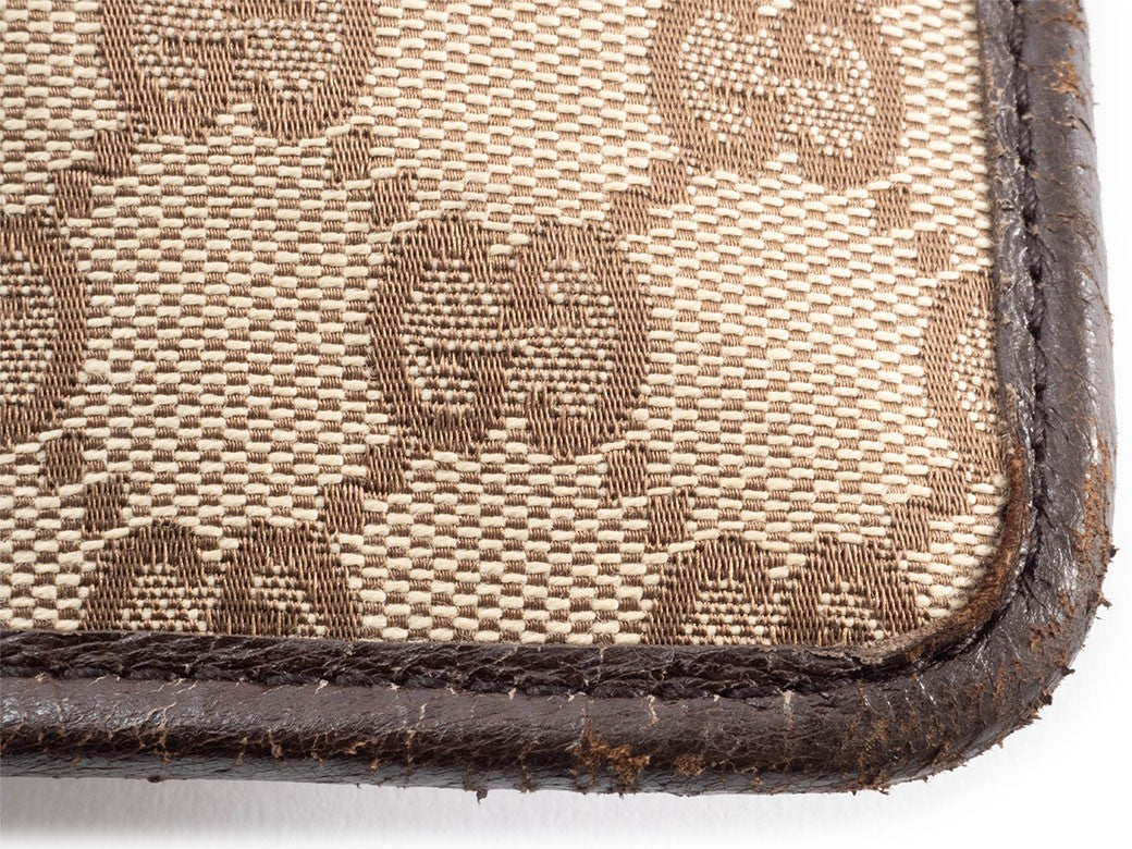 GUCCI GG Canvas Leather Crossbody Shoulder Bag 27639 Brown Beige Preowned Auth3